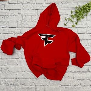 Pre-loved | FaZe Clan x Champion Red Hoodie |  Mens XL